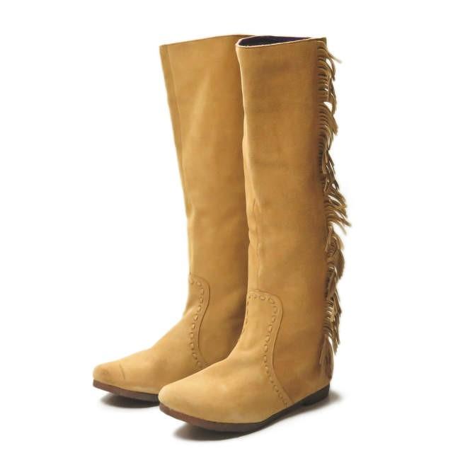 アナザーエディション Another Edition スエードフリンジロングブーツ 5614 199 1968 L ベージュ ウエスタン シューズ Lc Loopヤフーショッピング店 通販 Yahoo ショッピング