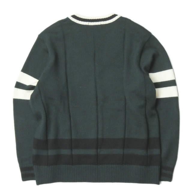 ジーヴィージーヴィー G.V.G.V. 日本製 VARSITY JUMPER バーシティジャンパー GV1442001 0/S ダークグリーン セーター ニット チルデン Vネック トップス |  | 01