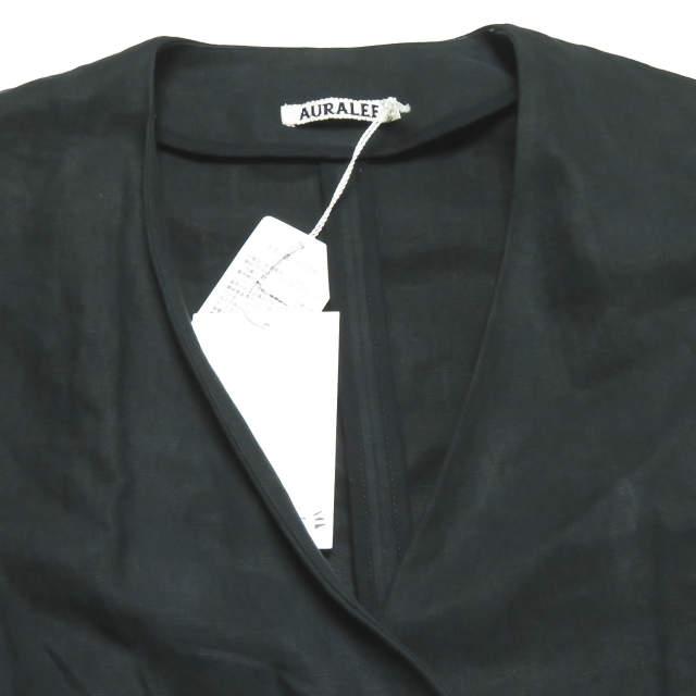 AURALEE オーラリー 17SS 日本製 WASHED LINEN NO COLLAR COAT ウォッシュドリネンノーカラーコート A7SC04LP 0 ブラック ☆☆lc28228 |  | 03