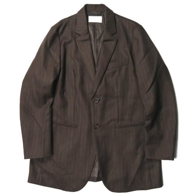 サワタカイ sawa takai 19AW 日本製 ストライプロングブレザー FW19-5043 S ブラウン 2B テーラードジャケット アウター | 