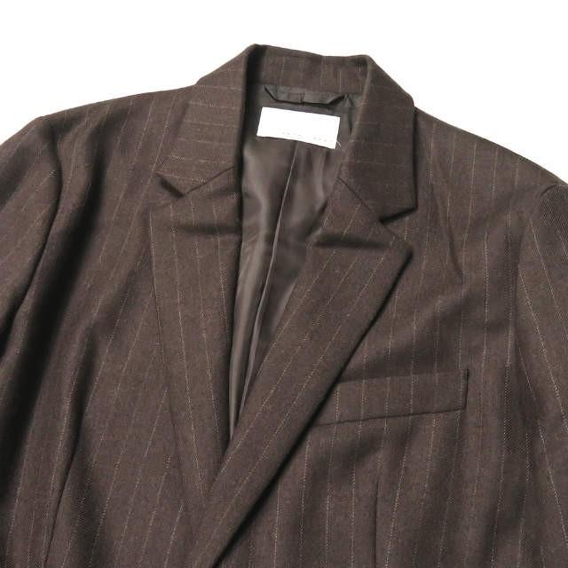 サワタカイ sawa takai 19AW 日本製 ストライプロングブレザー FW19-5043 S ブラウン 2B テーラードジャケット アウター |  | 03