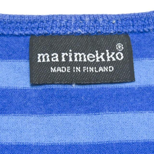マリメッコ marimekko フィンランド製 コットンボーダーTシャツワンピース 130 ネイビー/ブルー 半袖 クルーネック トップス |  | 02