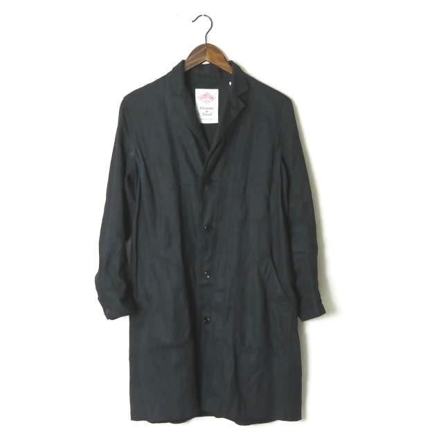DANTON ノーカラーＶダウンコートブラック 34 値下げDANTON ノーカラーVダウンコートブラック 34