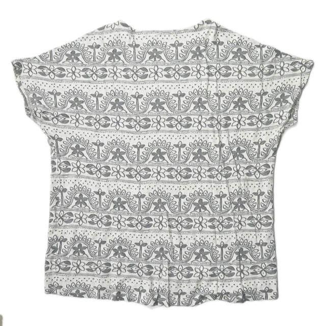 ミラコ miraco フラワーパターンジャガードチュニック フリー グレー ボーダー ワンピース 総柄 半袖 トップス |  | 01