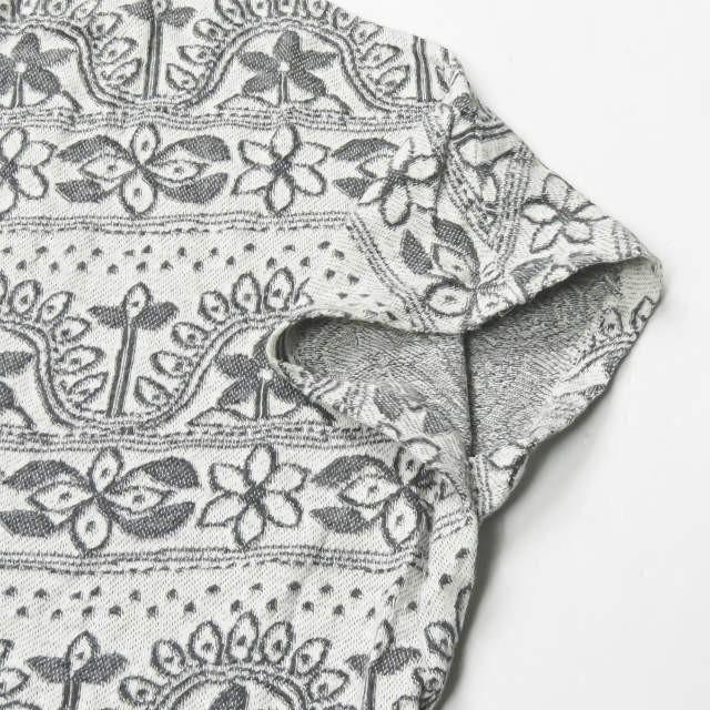 ミラコ miraco フラワーパターンジャガードチュニック フリー グレー ボーダー ワンピース 総柄 半袖 トップス |  | 04