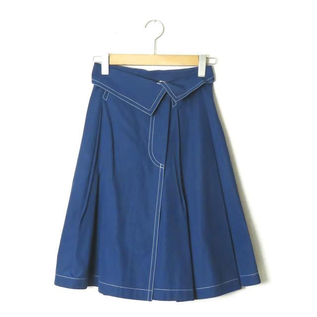 support surface サポートサーフェス 日本製 ポリエステルコットンラップスカート S ブルー ステッチ ボトムス ☆☆lc28525 | 