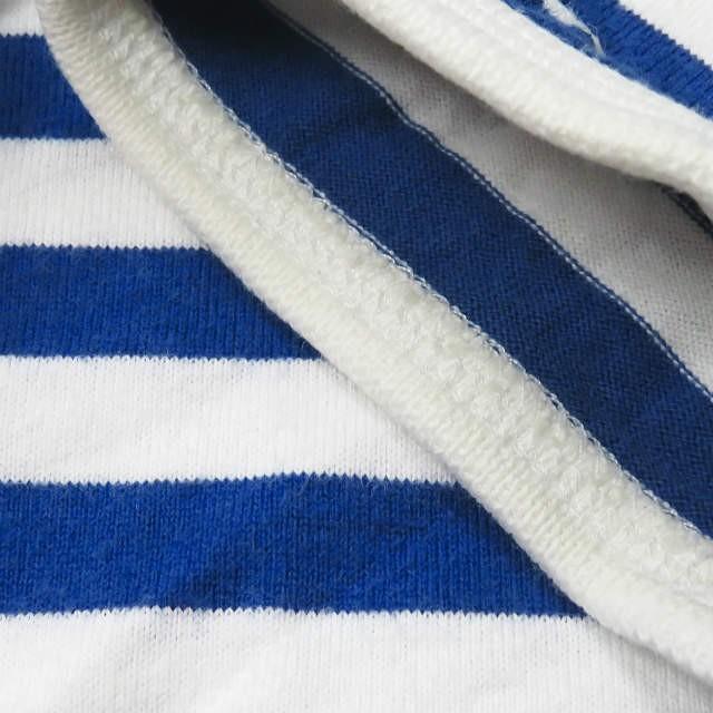 マリメッコ marimekko フィンランド製 ボーダーロングスリーブTシャツ M ホワイト/ブルー 長袖 トップス |  | 05