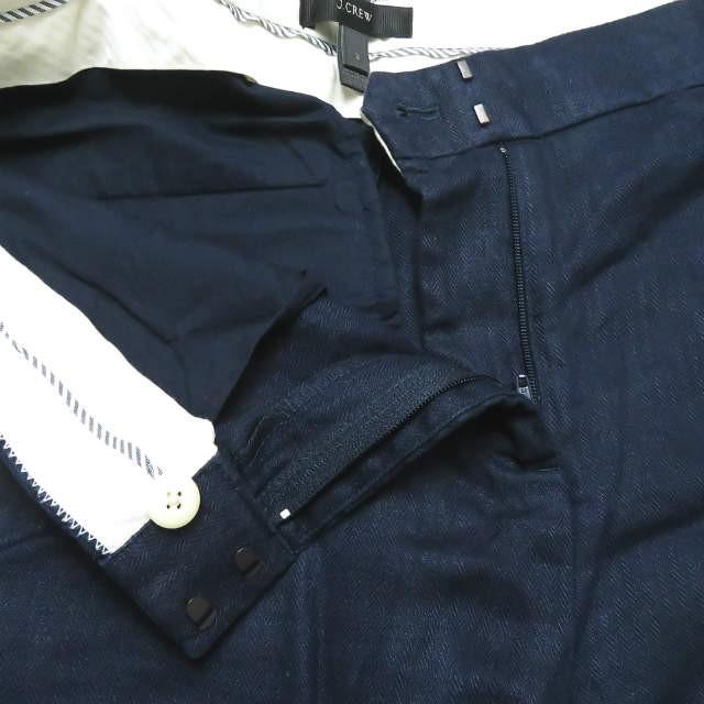 ジェイクルー J.CREW Gazebo Pants リネンヘリンボーンガウチョパンツ E8812 2 ネイビー ワイド クロップド ボトムス |  | 04
