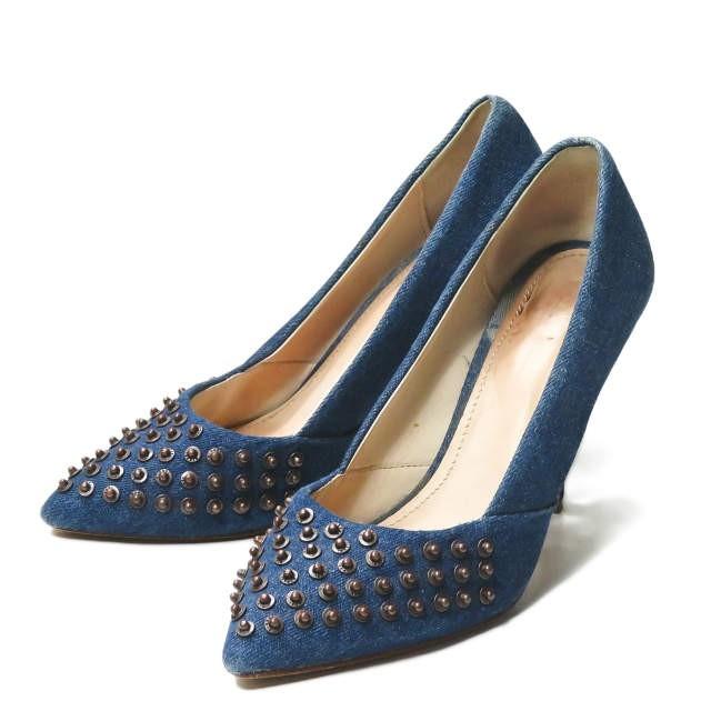 ディーゼル DIESEL スタッズデニムパンプス 36(23cm) インディゴ シューズ | 