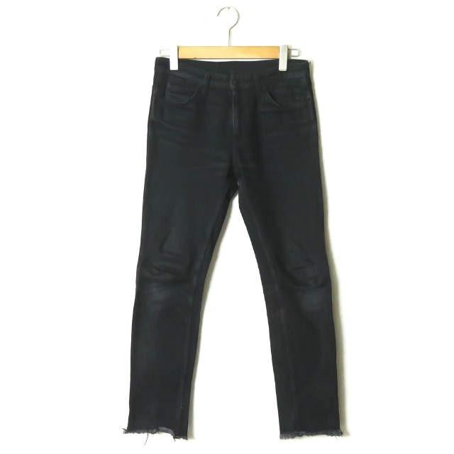 アンユーズド UNUSED 日本製 13.5oz CUT OFF DENIM PANTS カットオフデニムパンツ UW0491 0 ブラック スリム ボトムス | 
