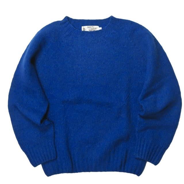 ノアイースターリー NOR' EASTERLY スコットランド製 CREW NECK SWEATER シャギードッグクルーネックニット 34 ブルー セーター プルオーバー | 