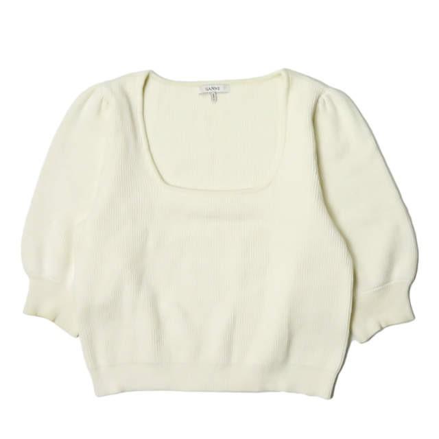 ガニー GANNI Poppy Knit コットンスクエアネックニット 2424 S 