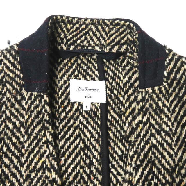 bellerose ベルローズ ELHEN ヘリンボーンネップウールノーカラーコート 1 ブラック アウター ☆☆lc28785 |  | 03