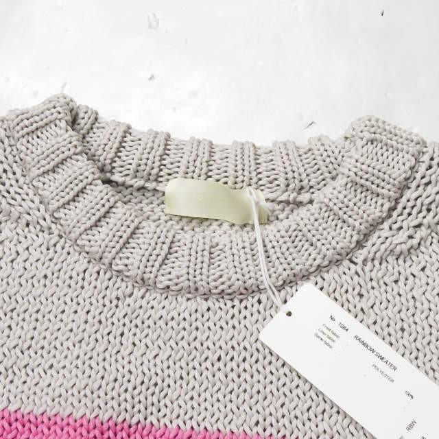 ネオンサイン NEON SIGN 日本製 RAINBOW SWEATER レインボーセーター No.1084 38 マルチカラー マルチボーダー ニット クルーネック オーバーサイズ |  | 03