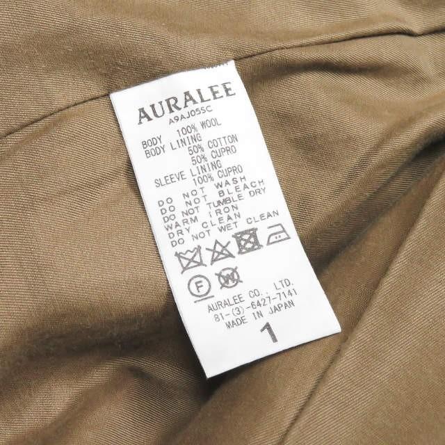 オーラリー AURALEE 19AW 日本製 WOOL SERGE CHECK NO COLLAR JACKET 
