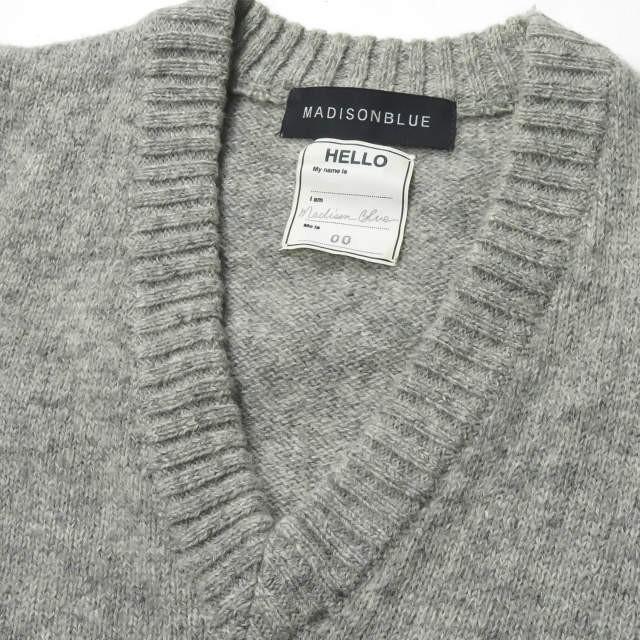 マディソンブルー MADISON BLUE 15AW WOOL KNIT VEST ウールVネックショートベスト MB154-8005 00 グレー ノースリーブ プルオーバー トップス |  | 03