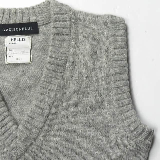 マディソンブルー MADISON BLUE 15AW WOOL KNIT VEST ウールVネックショートベスト MB154-8005 00 グレー ノースリーブ プルオーバー トップス |  | 04