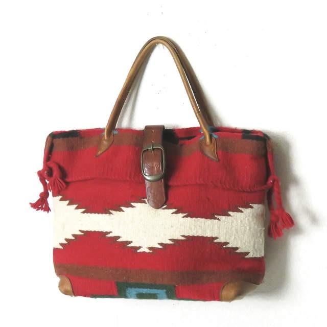 マクファーディン MCFADIN WOOL WOVEN TOTE BAG ネイティブ柄 ウールブランケットトートバッグ レッド カバン