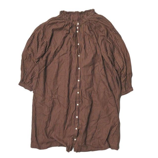 Studio Clip スタディオクリップ コットンテンセルチェックスモック Fl17z014 1 フリー ブラウン シャツ ワンピース トップス Lc Loopヤフーショッピング店 通販 Yahoo ショッピング