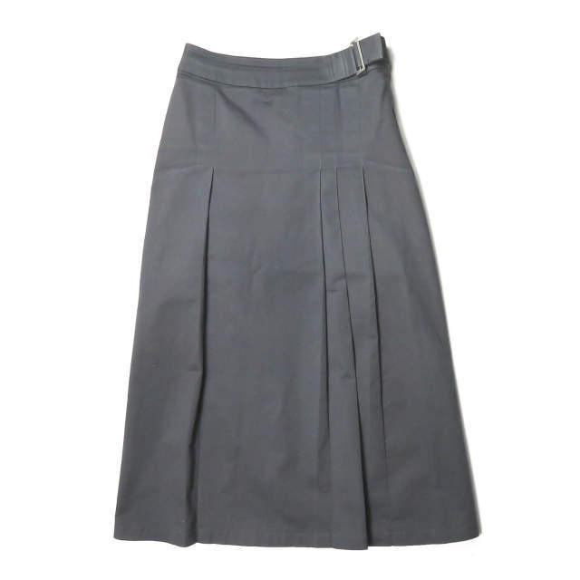 ELIN エリン 日本製 アシンメトリーロングスカート 11505-23-1101 38 グレー ストレッチ プリーツ ベルト ボトムス ☆☆lc29099 | 