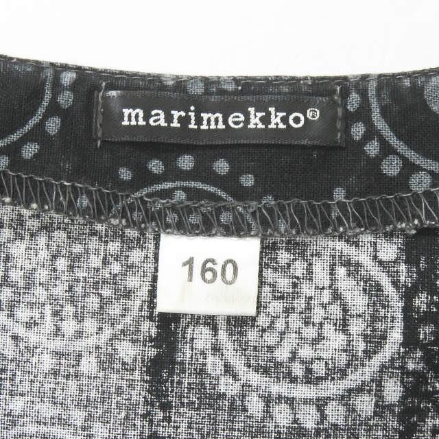 マリメッコ marimekko Nadja 総柄ポケットワンピース 160 ブラック 半袖 パッチワーク KIHLATASKU  トップス |  | 02