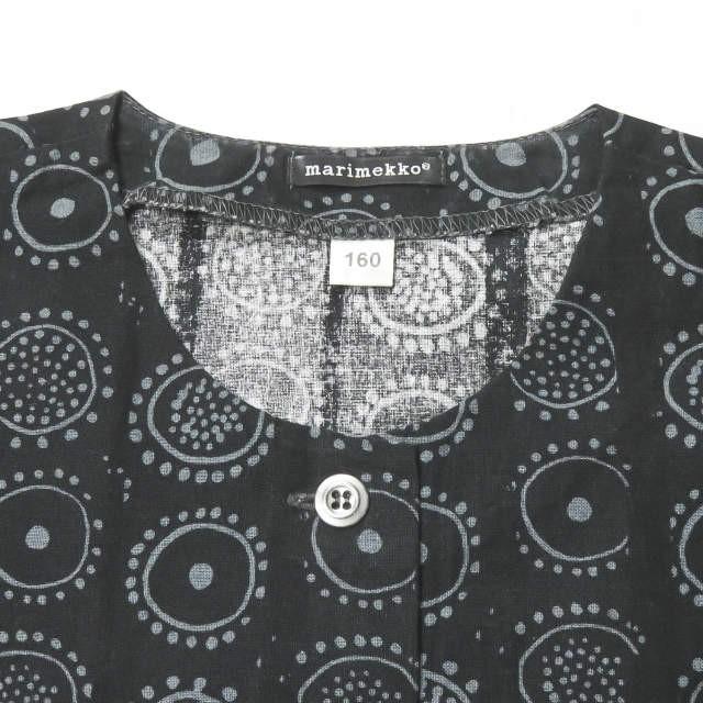 マリメッコ marimekko Nadja 総柄ポケットワンピース 160 ブラック 半袖 パッチワーク KIHLATASKU  トップス |  | 03