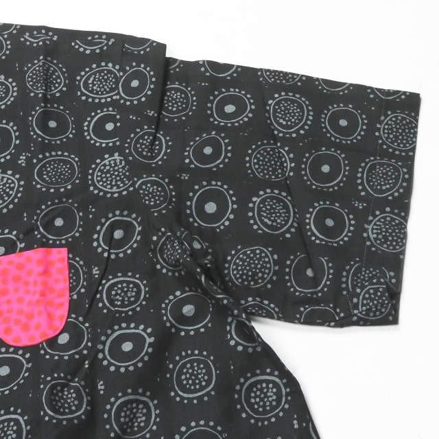 マリメッコ marimekko Nadja 総柄ポケットワンピース 160 ブラック 半袖 パッチワーク KIHLATASKU  トップス |  | 04