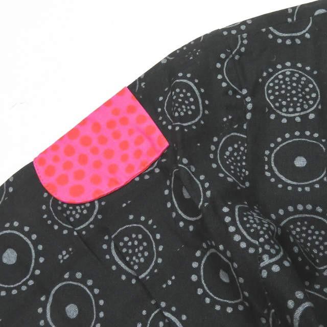 マリメッコ marimekko Nadja 総柄ポケットワンピース 160 ブラック 半袖 パッチワーク KIHLATASKU  トップス |  | 05