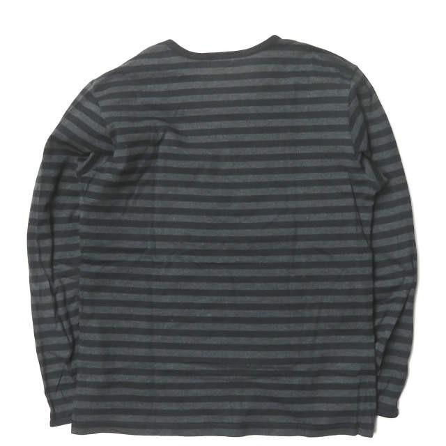 マリメッコ marimekko フィンランド製 ボーダーロングスリーブTシャツ S ブラック/グレー 長袖 コットン クルーネック トップス |  | 01
