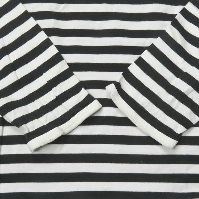 マリメッコ marimekko フィンランド製 ボーダーロングスリーブTシャツ M ホワイト/ブラック 長袖 コットン クルーネック トップス |  | 04