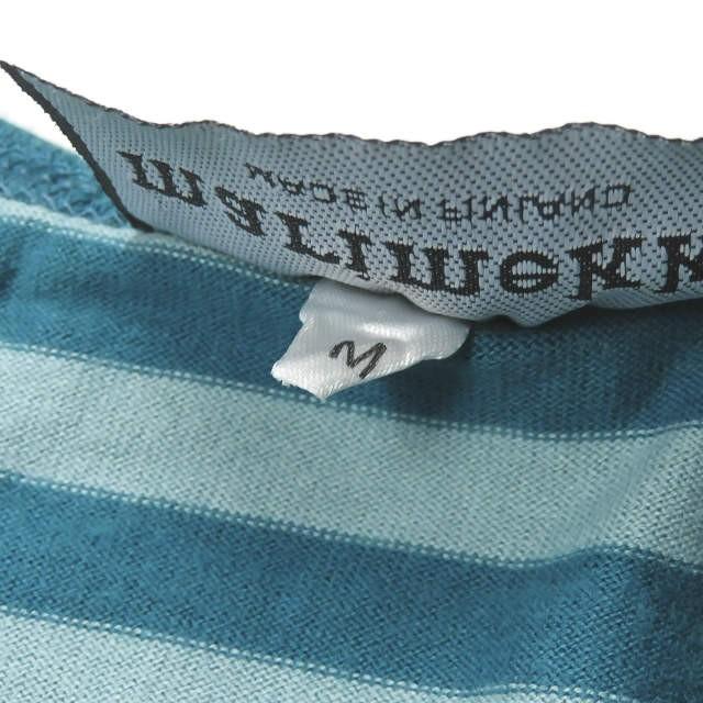 マリメッコ marimekko フィンランド製 ボーダーロングスリーブTシャツ M ブルー 長袖 コットン クルーネック トップス |  | 06