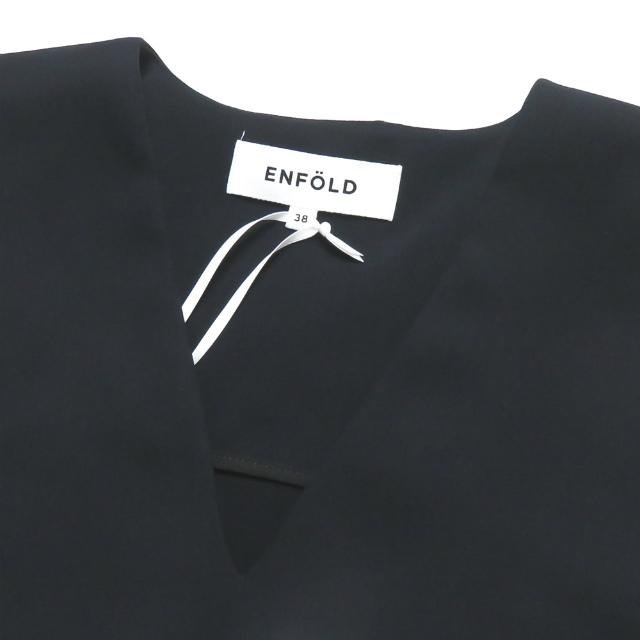 エンフォルド ENFOLD 19AW エステルクロス Vアシンメトリータンクトップ 300CA330-0490 38 ダークネイビー ノースリーブ ブラウス トップス |  | 03