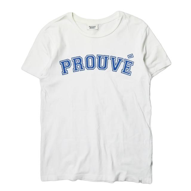 スリーピージョーンズ SLEEPY JONES アメリカ製 プリントクルーネックTシャツ XS ホワイト 半袖 コットン PROUVE トップス | 