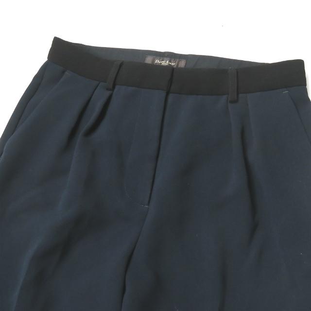 デミルクス ビームス Demi-Luxe BEAMS ウエストバイカラーインタックパンツ 68-23-0133-126 36 ネイビー ストレッチ スラックス クロップド ボトムス |  | 03