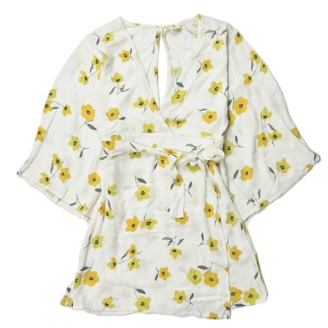 ビラボン BILLABONG RELAX ON HIGH ラップワンピース AI013377 S アイボリー フラワー フローラル トップス