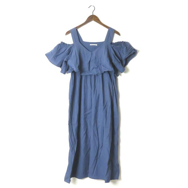 ヌキテパ Ne Quittez Pas Cotton Linen Solid Gather Dress コットンリネン ソリッドギャザードレス ブルー オフショルダー ワンピース Lc Loopヤフーショッピング店 通販 Yahoo ショッピング