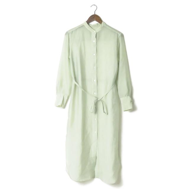アダムエロペ Adam Et Rope ss 日本製 バンドカラーシアーシャツワンピース Gae フリー ライトグリーン 長袖 トップス Lc Loopヤフーショッピング店 通販 Yahoo ショッピング