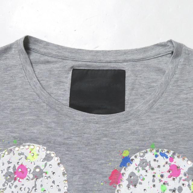 フィリッププレイン PHILIPP PLEIN ミッキー ラインストーンペイントTシャツ S グレー 半袖 トップス |  | 03