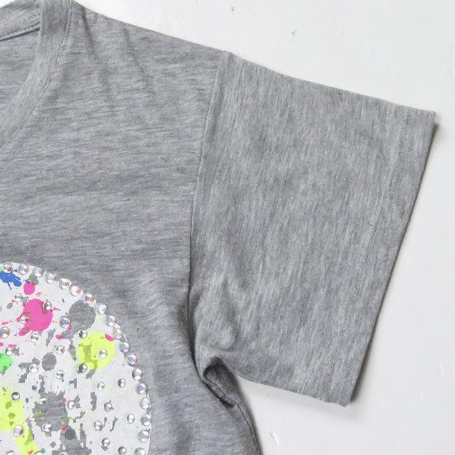 フィリッププレイン PHILIPP PLEIN ミッキー ラインストーンペイントTシャツ S グレー 半袖 トップス |  | 04