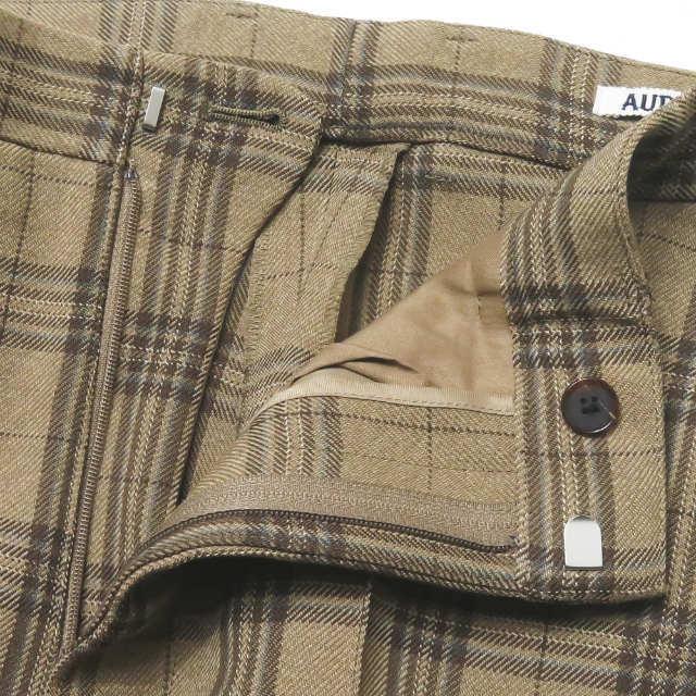 オーラリー AURALEE 19AW 日本製 WOOL SERGE CHECK SLACKS オーラリー AURALEE 19AW 日本製 WOOL SERGE CHECK SLACKS