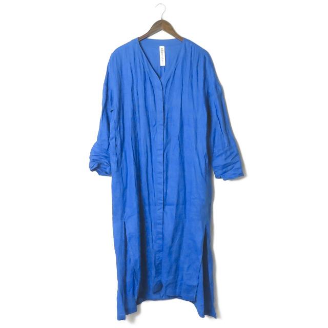 ナゴンスタンス nagonstans 19SS フレンチリネン 2Way Vネックカーディガン 470CS230-5830 38 Cobalt ブルー ワンピース ENFOLD トップス | 