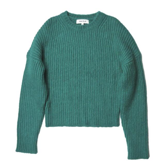エンフォルド Enfold 17aw ミックスウール 畦編みニットプルオーバー 300aa170 25 38 グリーン セーター ドロップショルダー トップス Lc Loopヤフーショッピング店 通販 Yahoo ショッピング