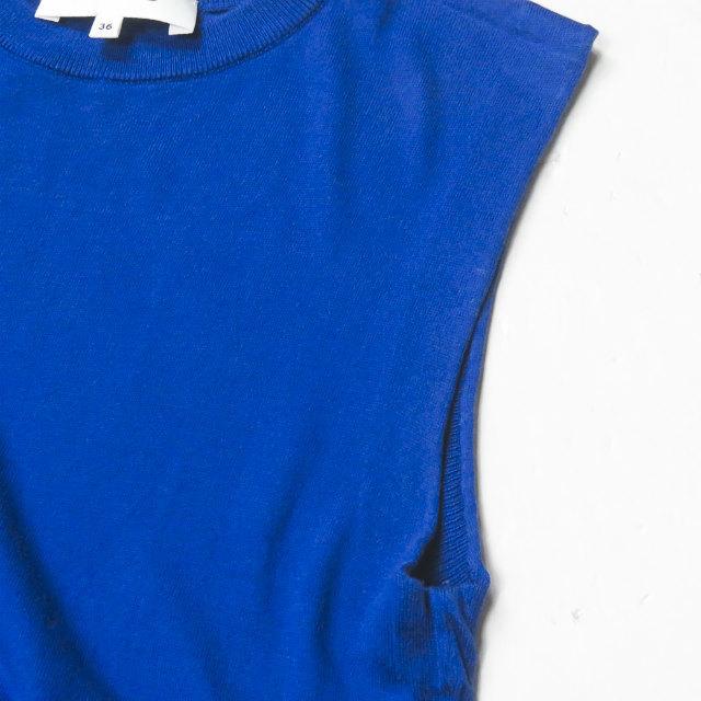 エンフォルド ENFOLD 19SS サイドスリット ニットタンクトップ 300CS670-2280 36 ブルー シルク/コットン ノースリーブ トップス |  | 04