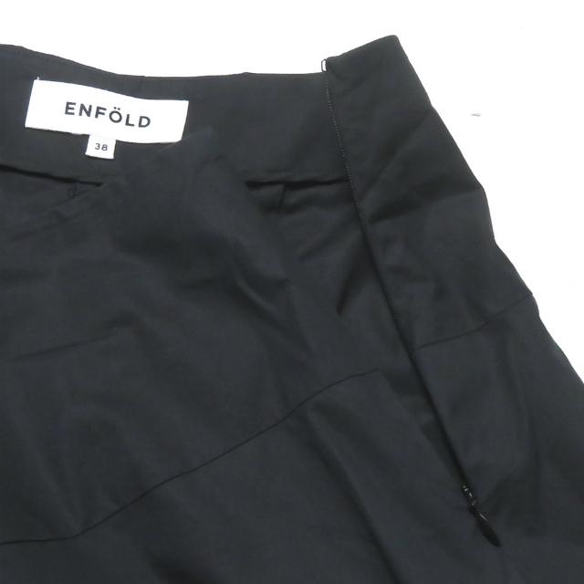 エンフォルド ENFOLD 19SS 日本製 ストレッチコットン レイヤードワイドパンツ 300CS331-2130 38 ブラック ボトムス |  | 03