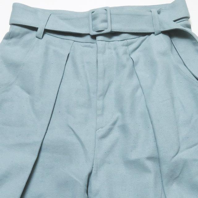 ADAM ET ROPE アダムエロペ 20SS コットンシルクヘリンボーンパンツ GAS60010 36 サックス ベルテッド タック ボトムス lc30398 |  | 03