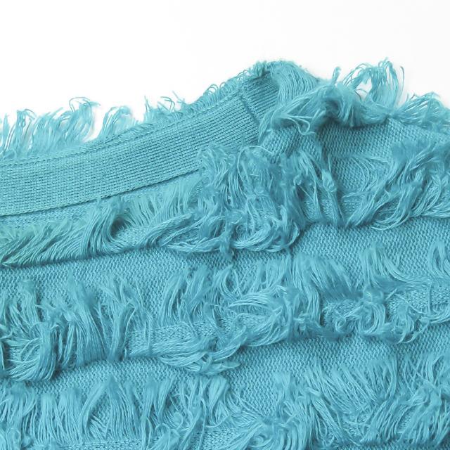 Drawer ドゥロワー 日本製 フリンジボーダーニットプルオーバー 6518  