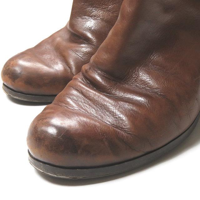アルベルトフェルマーニ ALBERTO FERMANI イタリア製 サイドジップショートブーツ 37(23.5cm) ブラウン レザー ヒール シューズ |  | 04