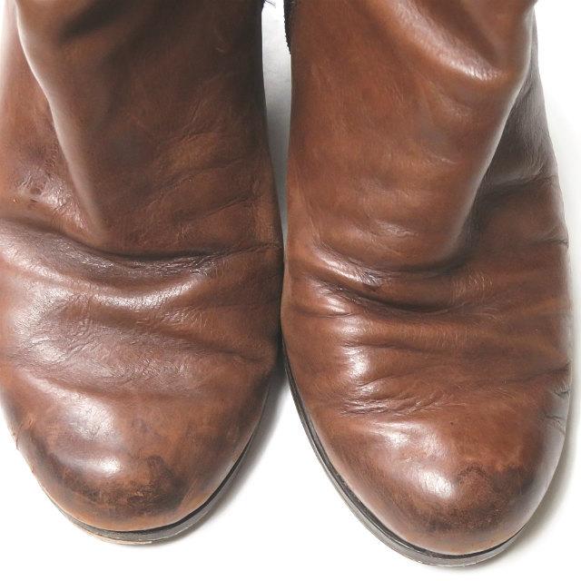 アルベルトフェルマーニ ALBERTO FERMANI イタリア製 サイドジップショートブーツ 37(23.5cm) ブラウン レザー ヒール シューズ |  | 05