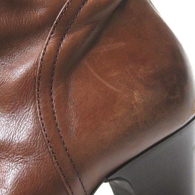 アルベルトフェルマーニ ALBERTO FERMANI イタリア製 サイドジップショートブーツ 37(23.5cm) ブラウン レザー ヒール シューズ |  | 06