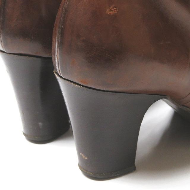 アルベルトフェルマーニ ALBERTO FERMANI イタリア製 サイドジップショートブーツ 37(23.5cm) ブラウン レザー ヒール シューズ |  | 07